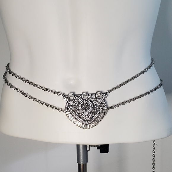 Body Belly Chain / Waist double layer Chain- charm w/rhinestones Jewelry - Picture 1 of 10